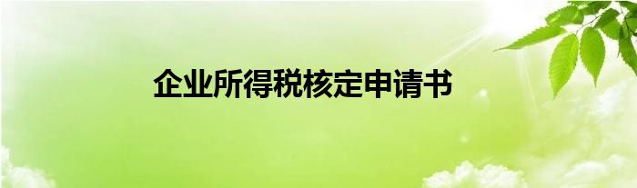 企业所得税核定申请书