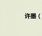 许墨（说一说许墨的简介）