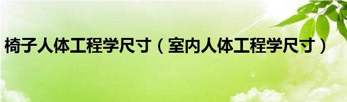 椅子人体工程学尺寸（室内人体工程学尺寸）