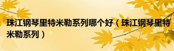 珠江钢琴里特米勒系列哪个好（珠江钢琴里特米勒系列）