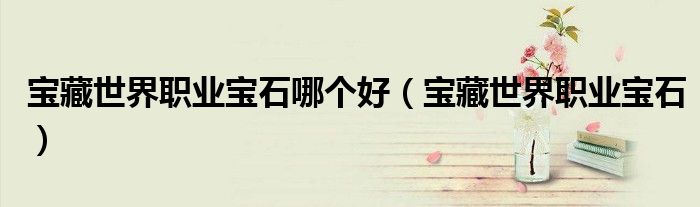 宝藏世界职业宝石哪个好（宝藏世界职业宝石）