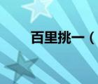 百里挑一（说一说百里挑一的简介）