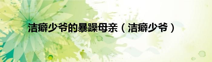 洁癖少爷的暴躁母亲（洁癖少爷）