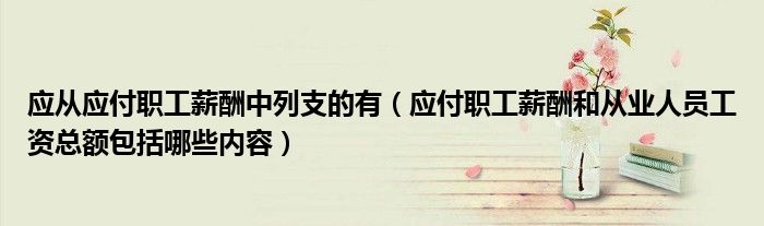 应从应付职工薪酬中列支的有（应付职工薪酬和从业人员工资总额包括哪些内容）