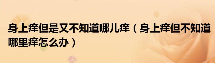 身上痒但是又不知道哪儿痒（身上痒但不知道哪里痒怎么办）