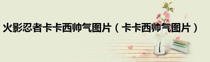 火影忍者卡卡西帅气图片（卡卡西帅气图片）