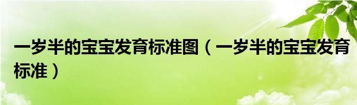 一岁半的宝宝发育标准图（一岁半的宝宝发育标准）