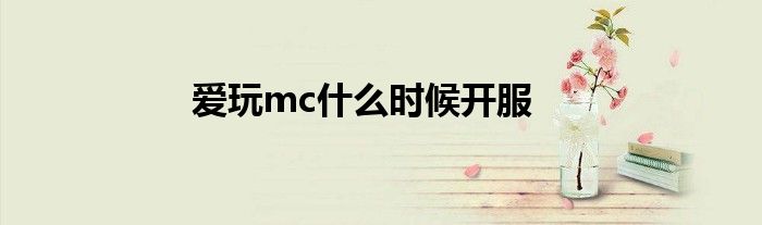 爱玩mc什么时候开服