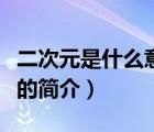 二次元是什么意思（说一说二次元是什么意思的简介）