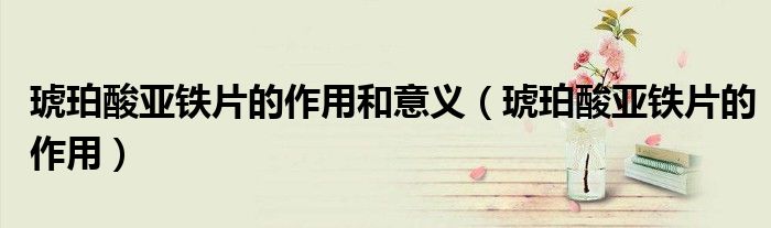 琥珀酸亚铁片的作用和意义（琥珀酸亚铁片的作用）