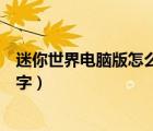 迷你世界电脑版怎么打彩字教程（迷你世界电脑版怎么打彩字）
