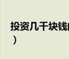 投资几千块钱的小生意（1000元投资小生意）