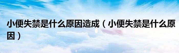 小便失禁是什么原因造成（小便失禁是什么原因）
