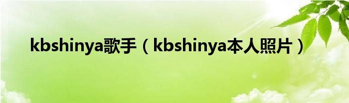 kbshinya歌手（kbshinya本人照片）
