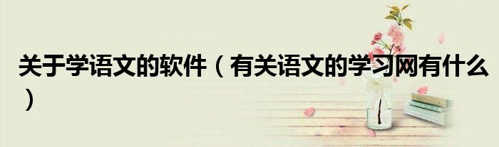 关于学语文的软件（有关语文的学习网有什么）