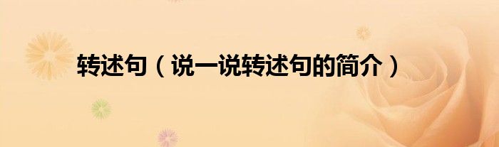 转述句（说一说转述句的简介）