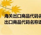 海关出口商品代码名称退税率调整对应表在哪里查找（海关出口商品代码名称退税率调整对应表）
