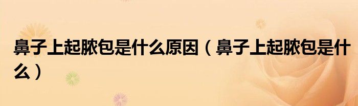鼻子上起脓包是什么原因（鼻子上起脓包是什么）