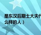是东汉后期士大夫代表人物之一的是叔孙通（叔孙通是个什么样的人）
