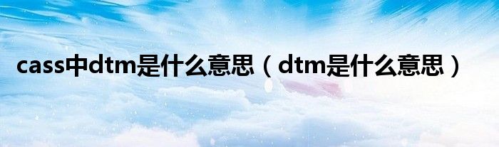 cass中dtm是什么意思（dtm是什么意思）