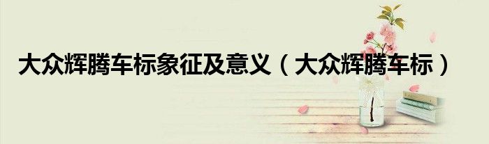 大众辉腾车标象征及意义（大众辉腾车标）