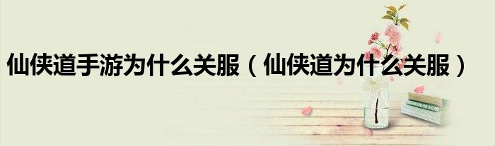 仙侠道手游为什么关服（仙侠道为什么关服）