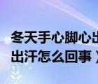 冬天手心脚心出汗是什么原因（夏天手心脚心出汗怎么回事）