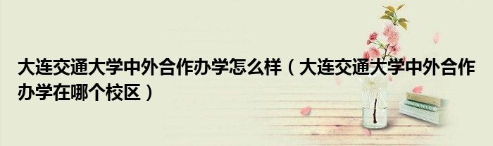 大连交通大学中外合作办学怎么样（大连交通大学中外合作办学在哪个校区）