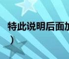 特此说明后面加标点吗（特此说明后面加标点）