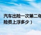 汽车出险一次第二年保费有优惠吗（汽车出险一次 第二年保险费上浮多少）