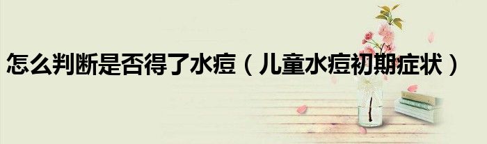怎么判断是否得了水痘（儿童水痘初期症状）