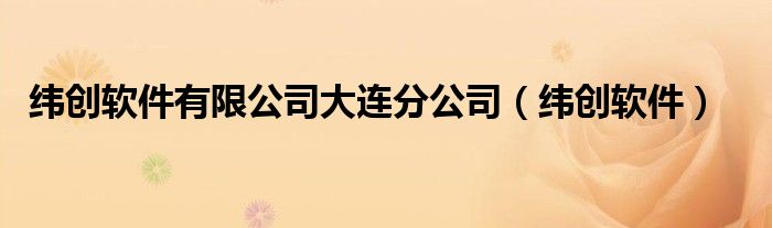 纬创软件有限公司大连分公司（纬创软件）