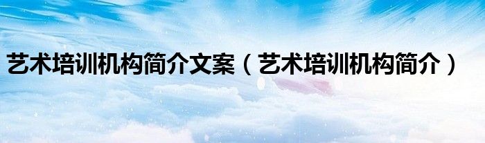 艺术培训机构简介文案（艺术培训机构简介）