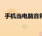 手机当电脑音箱win10（手机当电脑音箱）