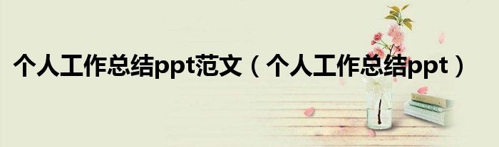 个人工作总结ppt范文（个人工作总结ppt）
