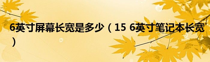 6英寸屏幕长宽是多少（15 6英寸笔记本长宽）