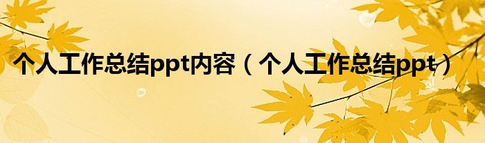 个人工作总结ppt内容（个人工作总结ppt）