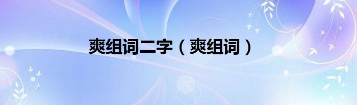 爽组词二字（爽组词）