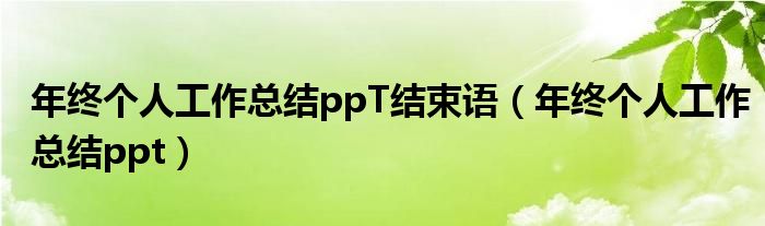 年终个人工作总结ppT结束语（年终个人工作总结ppt）