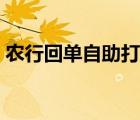 农行回单自助打印密码（农行回单自助打印）
