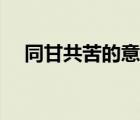同甘共苦的意思解释（同甘共苦的意思）