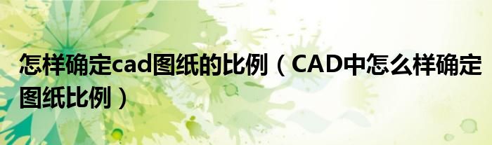 怎样确定cad图纸的比例（CAD中怎么样确定图纸比例）