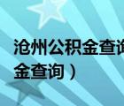 沧州公积金查询个人账户查询步骤（沧州公积金查询）
