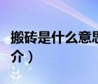 搬砖是什么意思（说一说搬砖是什么意思的简介）