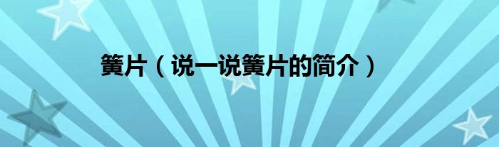 簧片（说一说簧片的简介）