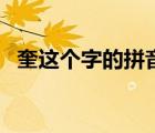 奎这个字的拼音怎么拼（奎这个字怎么读）