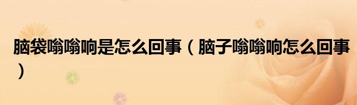 脑袋嗡嗡响是怎么回事（脑子嗡嗡响怎么回事）