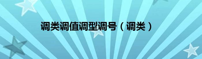 调类调值调型调号（调类）