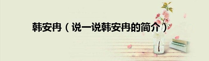 韩安冉（说一说韩安冉的简介）