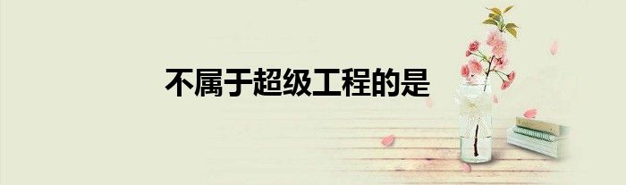 不属于超级工程的是